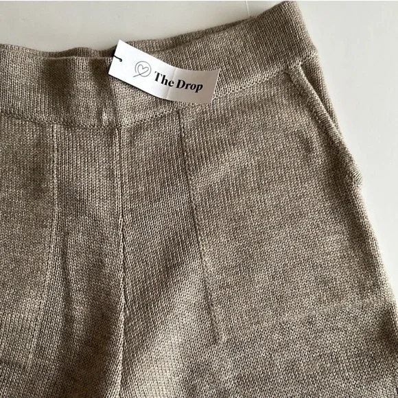 The Drop Cozy Wide-Leg Knit Pants in Taupe - Picture 5 of 9
